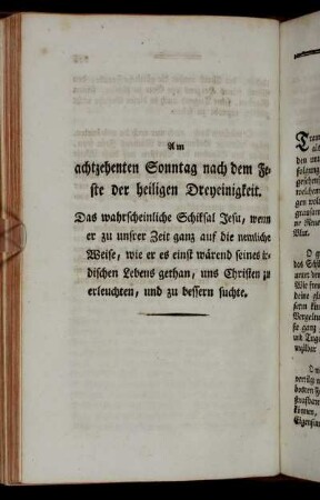 Am achtzehenten Sonntag nach dem Feste der heiligen Dreyeinigkeit. [...]
