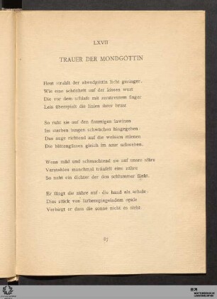 LXVII. Trauer der Mondgöttin