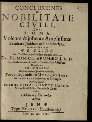 Conclusiones de nobilitate civili