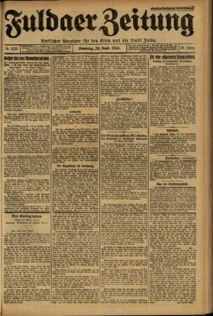 Erste Ausgabe vom Sonntag, den 30. September 1923.