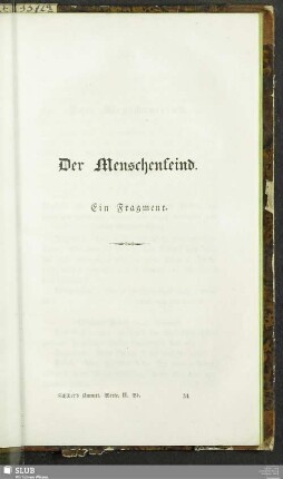Der Menschenfeind : Ein Fragment