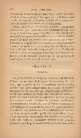 Chapitre IX. Conclusion