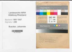 Entnazifizierung Johannes Buecker , geb. 02.01.1905 (Spediteur)