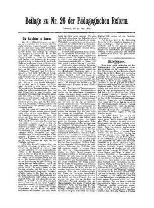 Mitteilungen : Beilage zu Nr. 26 der Pädagogischen Reform