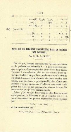 Note sur un théorème fondamental dans la théorie des courbes.