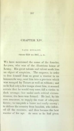 Chapter XIV. Tang dynasty. From 619 to 907, A. D.