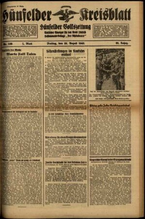 Erste Ausgabe vom Freitag, den 28. August 1942.