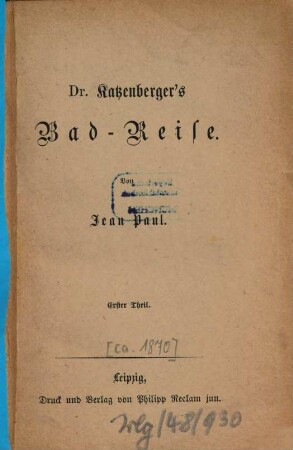 Dr. Katzenberger's Bad-Reise. 1