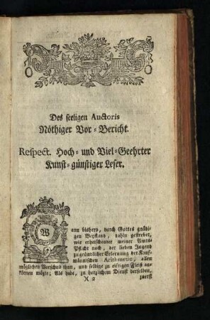 Des seeligen Auctoris: Nöthiger Vor-Bericht
