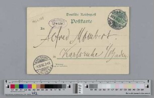 Postkarte an Alfred Mombert