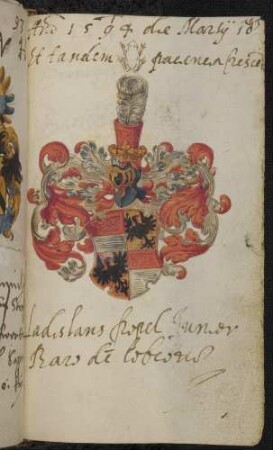 Wappen: Ladislaus Kostel der Jüngere, Freiherr von Cobwitz, Eintrag 1594
