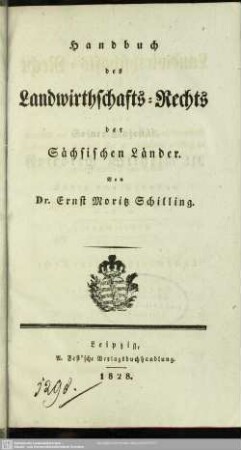 1: Handbuch des Landwirthschaftsrechts der sächsischen Länder