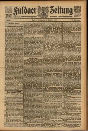 Erste Ausgabe vom Dienstag, den 15. Dezember 1908.