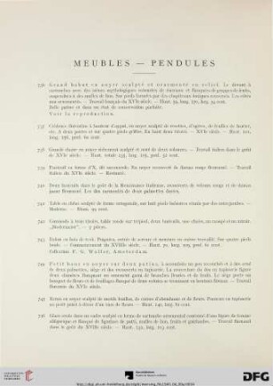 Meubles – Pendules (Nr. 736-769)