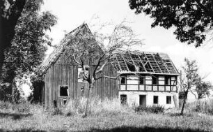 Roßwein-Wettersdorf. Ehem. Mühlengehöft, ruinös