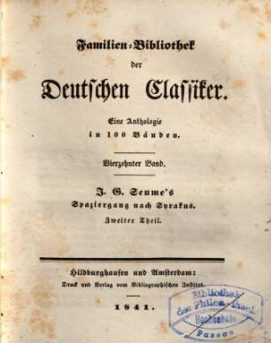 J. G. Seume's Spaziergang nach Syrakus, 2. Spaziergang nach Syrakus, Theil 2