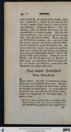 Das neunte Hauptstück. Vom Verhältniß.