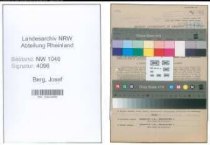 Entnazifizierung Josef Berg , geb. 10.05.1905 (Former)
