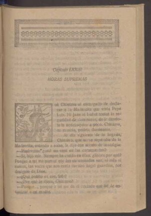 Capítulo LXXIII - Horas supremas