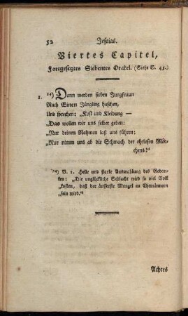 Viertes Capitel, Fortgeseztes Siebentes Orakel - Achtes Orakel