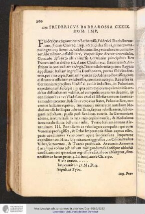 129. Fridericus Barbarossa CXXIX. Rom. Imp.