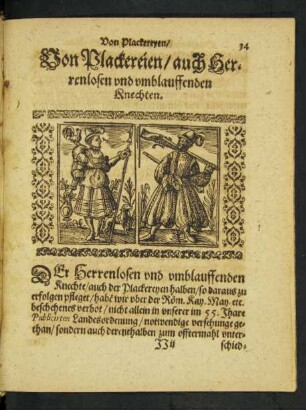 Von Plackereien/ auch Herrenlosen und umblauffenden Knechten.