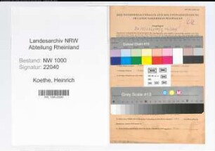 Entnazifizierung Heinrich Koethe, geb. 09.05.1908 (Kaufmann)