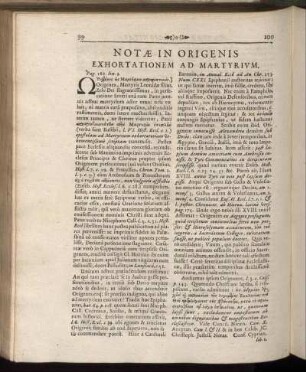 Notae In Origenis Exhortationem Ad Martyrium
