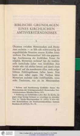 Biblische Grundlagen eines kirchlichen Amtsverständnisses