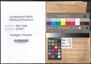Entnazifizierung Wilhelm Roettgen , geb. 24.03.1887 (Arbeiter)