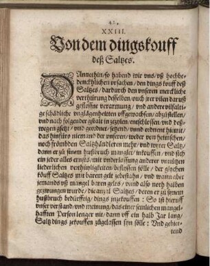 XXIII. Von dem dingskouff deß Saltzes
