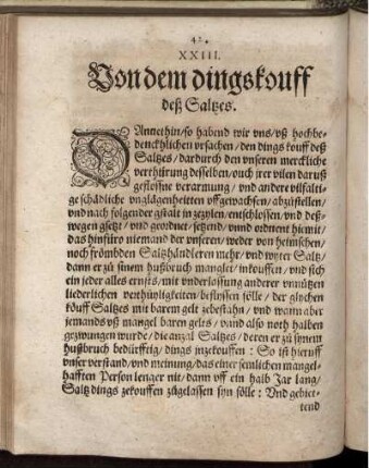 XXIII. Von dem dingskouff deß Saltzes