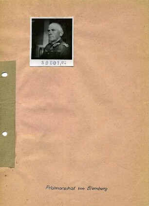 Portraitserie Werner von Blomberg