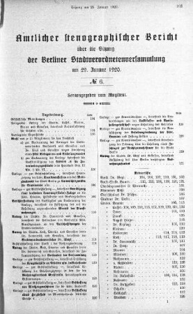 No. 6, 29. Januar 1920