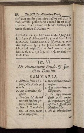 Tit. VII. De Alienatione Feudi,& Juribus Domini.