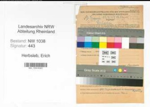 Entnazifizierung Erich Herbsleb , geb. 16.09.1896 (Kaufmaennischer Angestellter)
