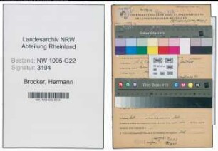 Entnazifizierung Hermann Brocker , geb. 19.02.1906 (Kaufmann)