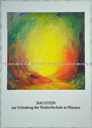 Plakat des Künstlers Ewald Becker-Carus , entworfen anläßlich der Gründung der Waldorfschule in Münster 1983