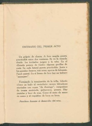 Escenario del primer acto