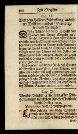 Cap. XII. Von der Wieder-Erstellung aller Dinge/ und dem herrlichen Reiche Chtistus/ Apostel-Gesch. 3 19/21.