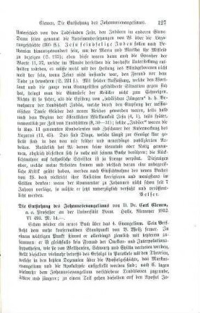 127-129 [Rezension] Clemen, Carl, Die Entstehung des Johannesevangeliums