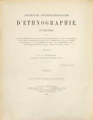 Internationales Archiv für Ethnographie = Archives internationales d'éthnographie. 2, 2. 1889