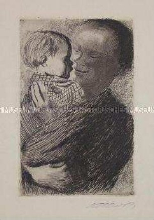 Mutter mit Kind auf dem Arm