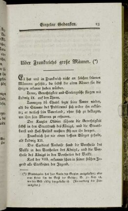 Uiber Frankreichs große Männer. - Mannigfaltigkeiten.