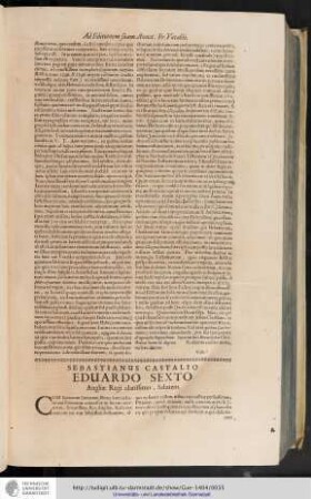 Præfatio Sebastianus Castalio