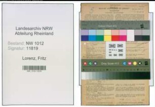 Entnazifizierung Fritz Lorenz , geb. 14.11.1906 (Metzger)