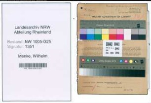 Entnazifizierung Wilhelm Menke , geb. 14.04.1905 (Kaufmann)