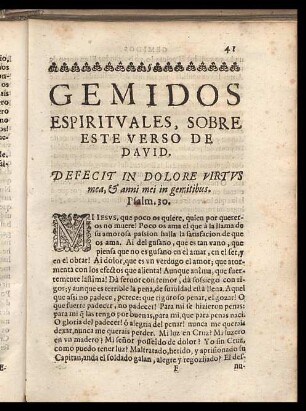 Gemidos espirituales, sobre este verso de David.