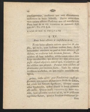 §. XV. Finis huius actionis et consectaria en eo.