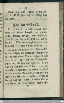 Splint oder Geschwulst